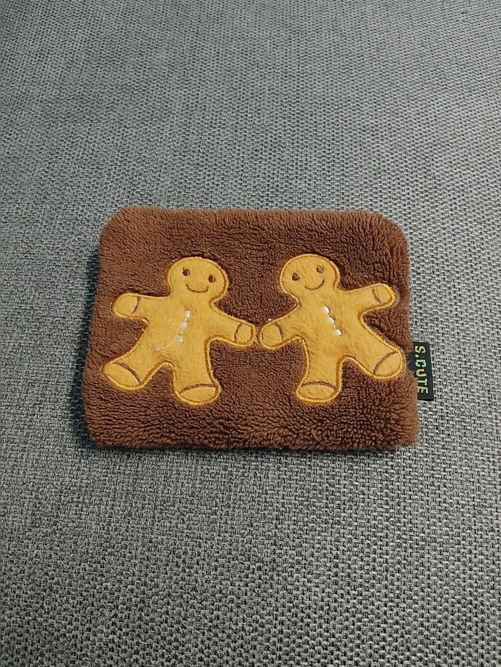 Brown Plush Gingerbread Wrist Coin Purse Card Purse Wallet